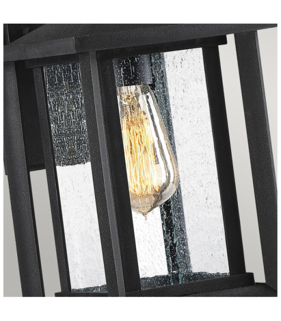Quoizel outdoor wall light Transparent seed glass, weather-resistant composite, Black earth