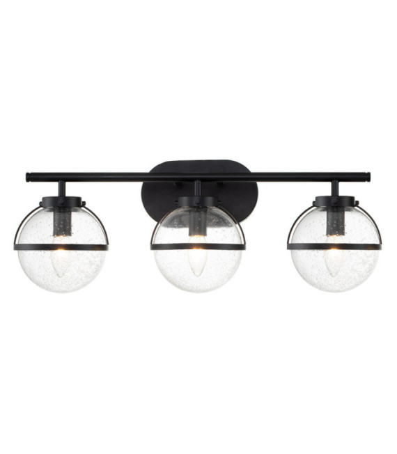 Aplique de baño Hinkley Acero, cristal granulado transparente Negro