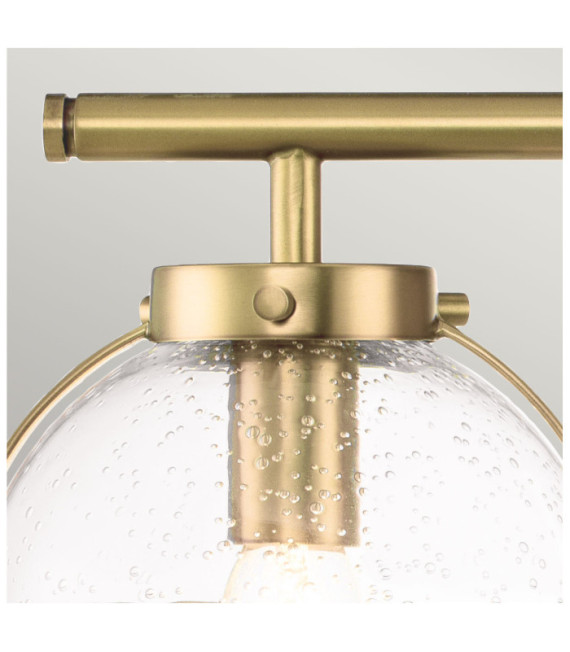 Lampada da parete per bagno Hinkley in vetro opale, acciaio ottone Heritage