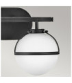 Hinkley Bathroom Wall Light Opal Glass, Black Steel