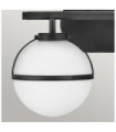 Hinkley Bathroom Wall Light Opal Glass, Black Steel