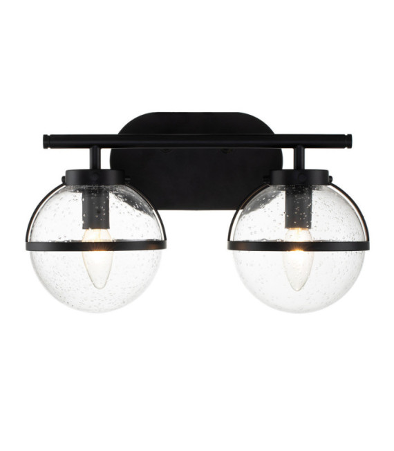 Aplique de baño Hinkley Acero, cristal granulado transparente Negro