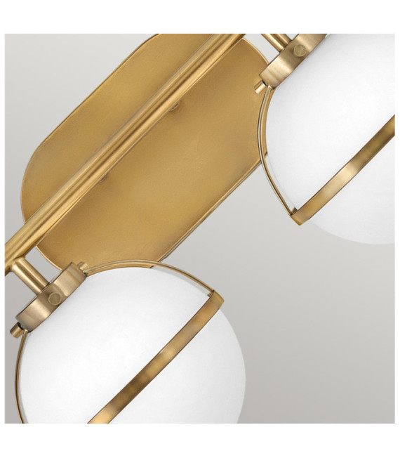 Wall light Bathroom Hinkley Steel, transparent grained glass Brass Heritage
