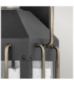 Applique murale extérieur Hinkley Aluminium,laiton,verre grainé transparent Noir texturé avec bronze bruni