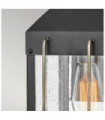 Hinkley outdoor wall light Aluminum, brass, clear seeded glass Textured black with burnished bronze