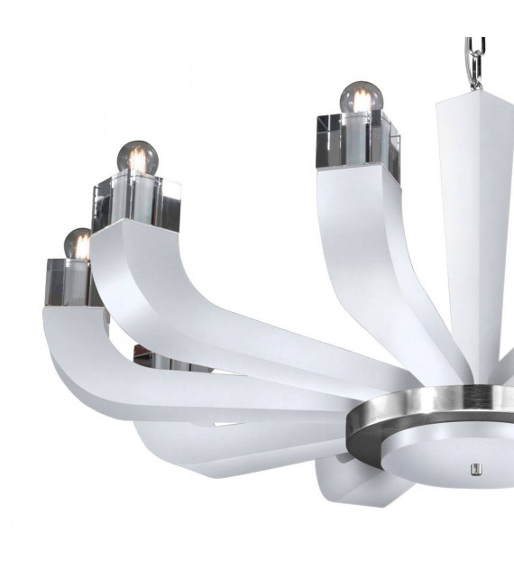 Chandelier design RIVIERA blanc 10 ampoules