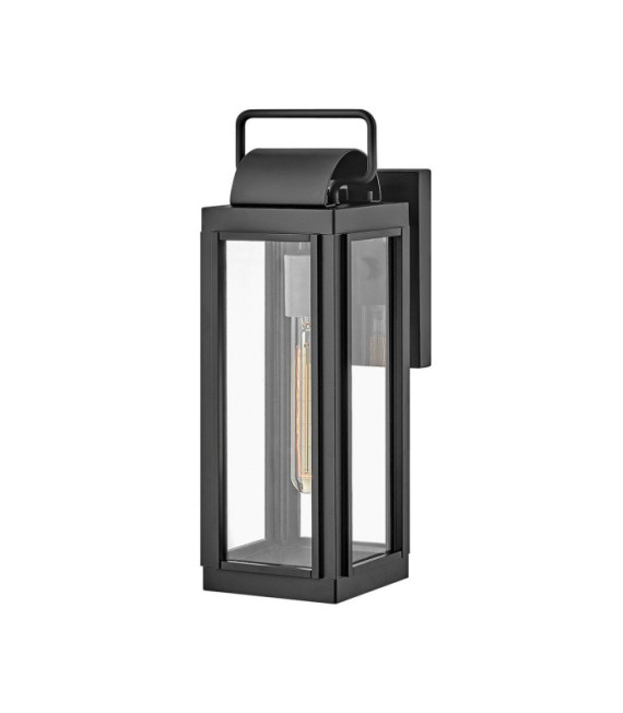 Hinkley exterior wall light Transparent glass, Black aluminum