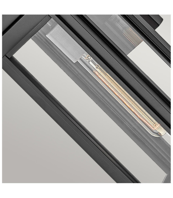 Hinkley aplique exterior Vidrio transparente, Aluminio negro
