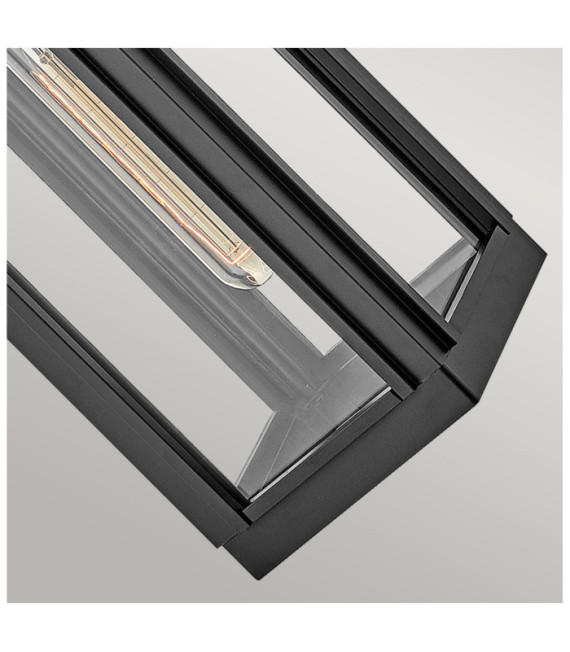 Hinkley exterior wall light Transparent glass, Black aluminum
