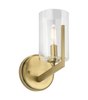 Lampada da parete Kichler Vetro trasparente, acciaio Ottone naturale spazzolato