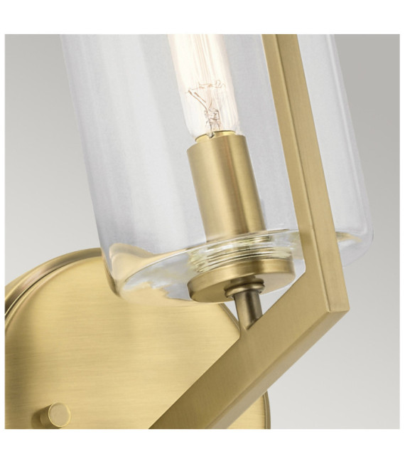 Kichler wall light Clear glass, steel Brushed natural brass