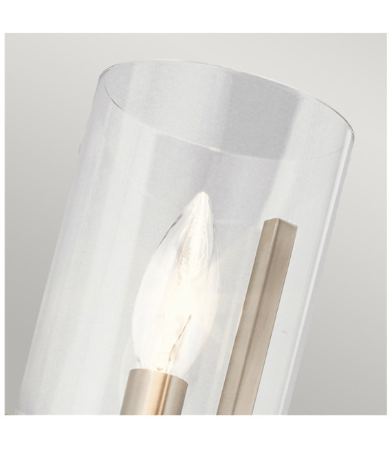 Kichler aplique Vidrio transparente, acero Classic Pewter