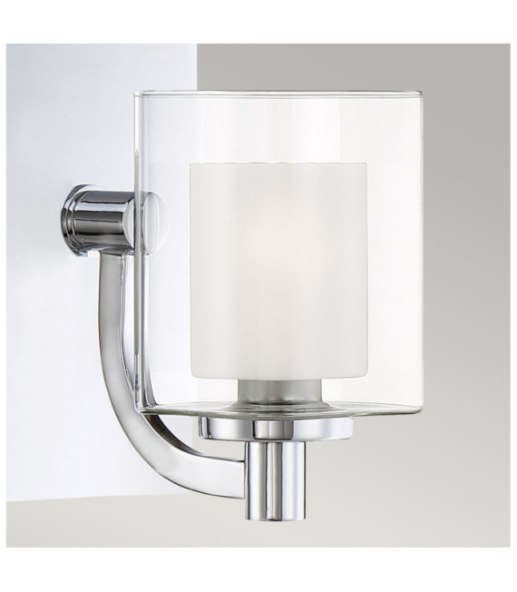 Quoizel Wandleuchte Stahl, Opal, transparentes Glas Poliertes Chrom