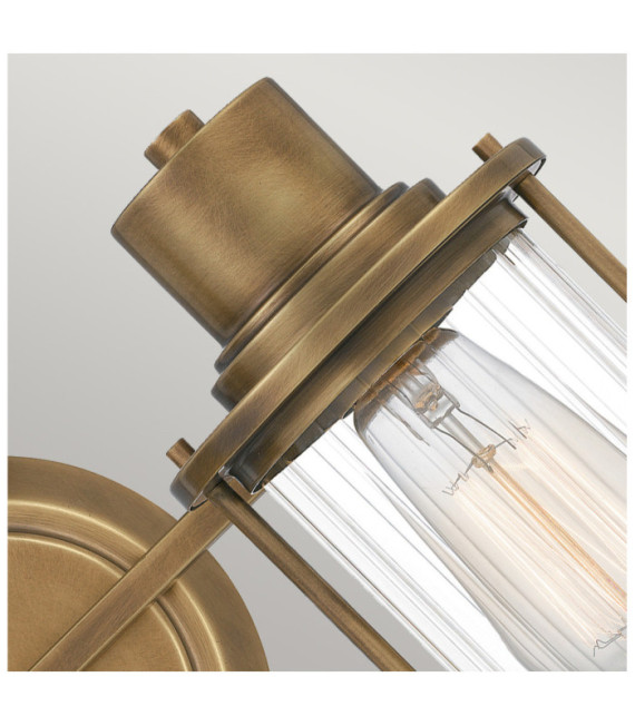 Lampada da parete Quoizel Vetro, Acciaio Ottone patinato