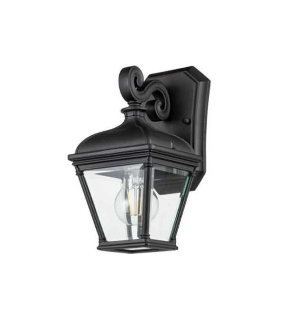 Lampada da parete per esterni Bayview Alluminio, vetro trasparente molato Nero