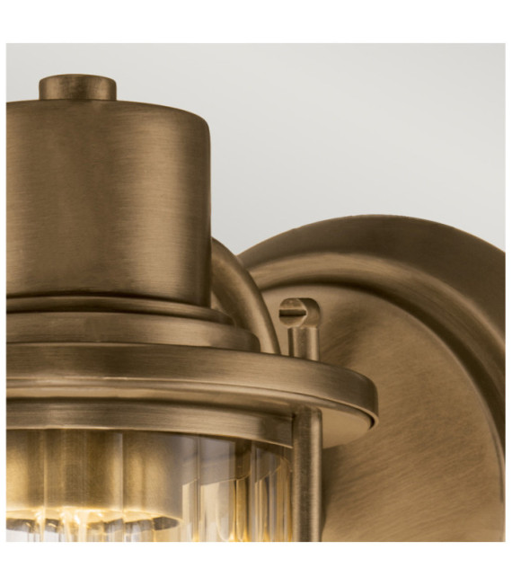 Lampada da parete Quoizel Vetro, Acciaio Ottone patinato