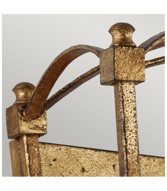 Lámpara de pared Feiss de acero dorado antiguo