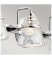 Kichler Bathroom Wall Light Glass, Polished Chrome Steel