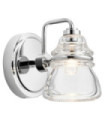 Applique murale Salle de bains Kichler Verre,Acier Chrome poli