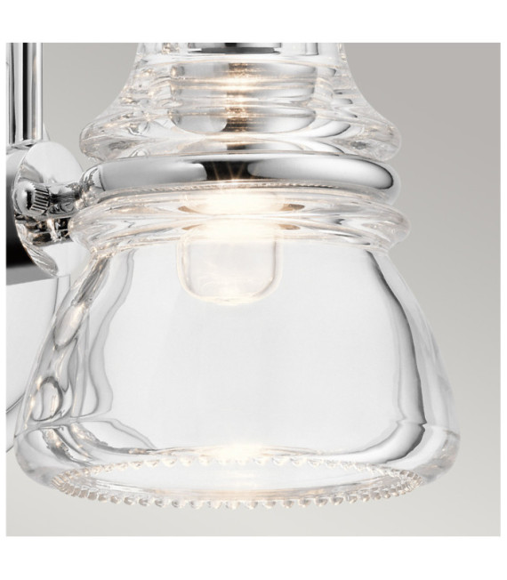 Kichler Bathroom Wall Light Glass, Polished Chrome Steel