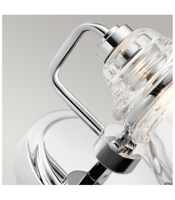 Kichler Bathroom Wall Light Glass, Polished Chrome Steel