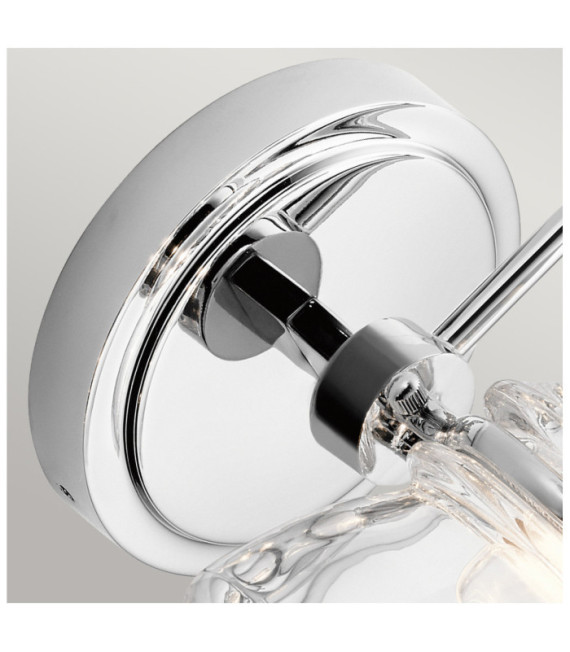 Applique murale Salle de bains Kichler Verre,Acier Chrome poli