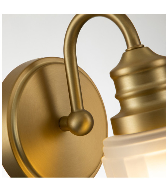 Lampada da parete Quoizel Vetro, Acciaio Ottone spazzolato