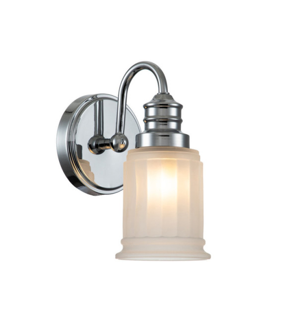 Quoizel Wandleuchte Glas, polierter Chromstahl