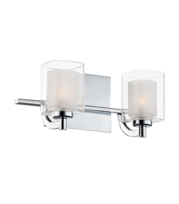 Quoizel Wandleuchte Stahl, Opal, transparentes Glas Poliertes Chrom