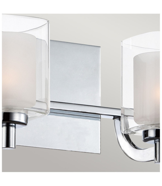 Quoizel wall light Steel, opal, transparent glass Polished chrome