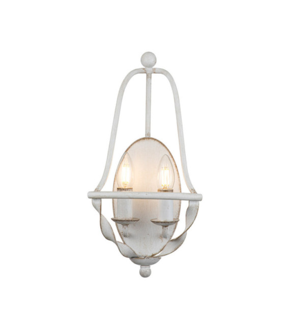 Lampada da parete Quoizel Acciaio invecchiato bianco