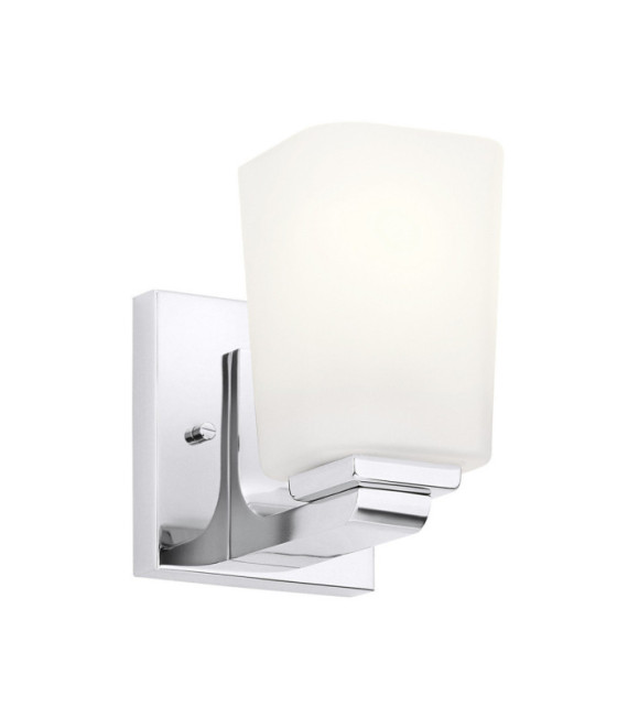 Kichler Bathroom Wall Light Opal Glass, Steel, Zinc Polished Chrome