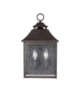 Outdoor wall light Feiss Steel, Marten grained glass