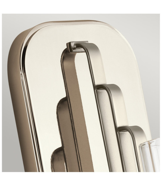 Applique murale Kichler Acier,verre cannelé transparent Nickel poli