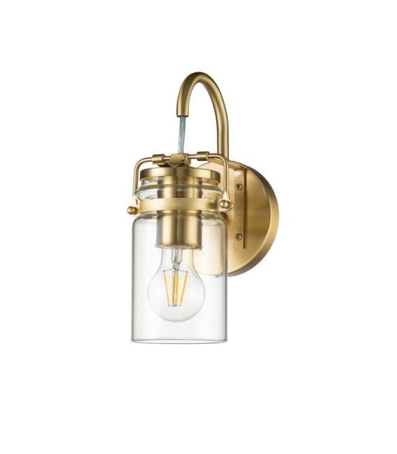 Lampada da parete Kichler Vetro trasparente, acciaio Ottone spazzolato