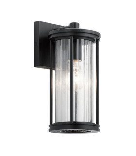 Kichler exterior wall light Transparent glass, aluminum, steel Black