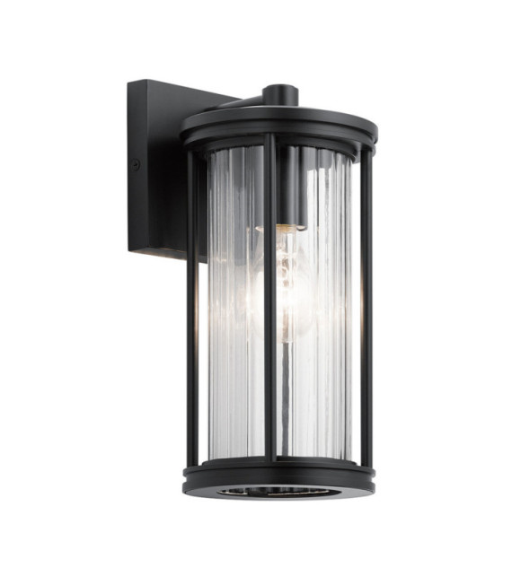 Lampada da parete per esterni Kichler Vetro trasparente, alluminio, acciaio Nero