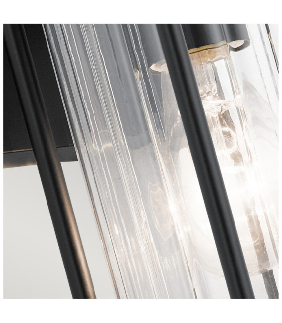 Lampada da parete per esterni Kichler Vetro trasparente, alluminio, acciaio Nero