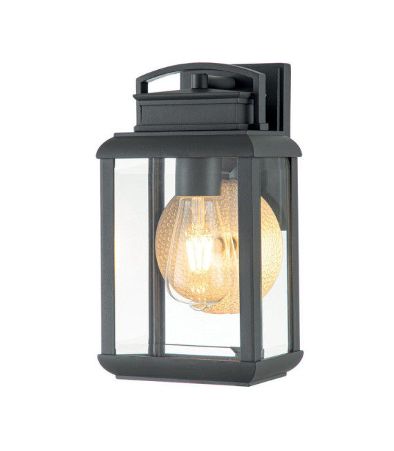 Aplique exterior Quoizel Aluminio, cobre, acero, cristal transparente biselado Grafito con reflector de estaño