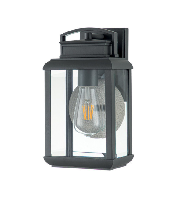 Quoizel exterior wall light Aluminum, copper, steel, transparent beveled glass Graphite with tin reflector
