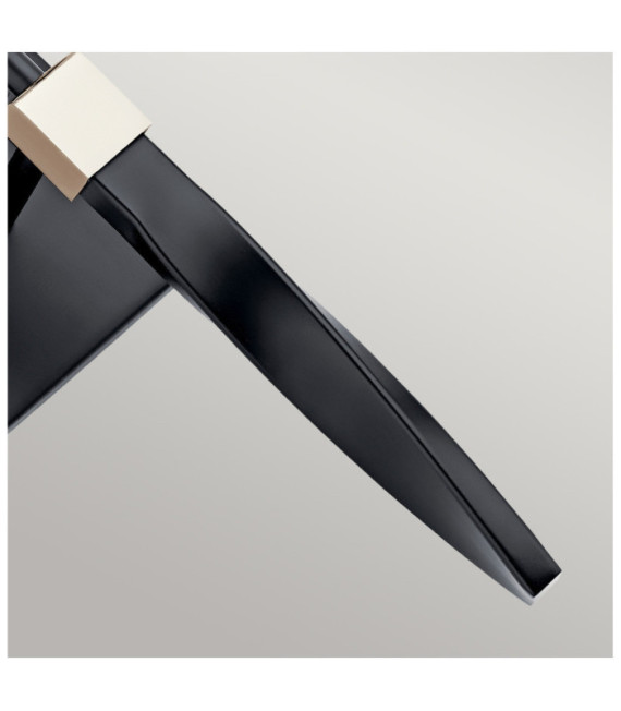 Kichler Aplique de cristal opalino, acero negro