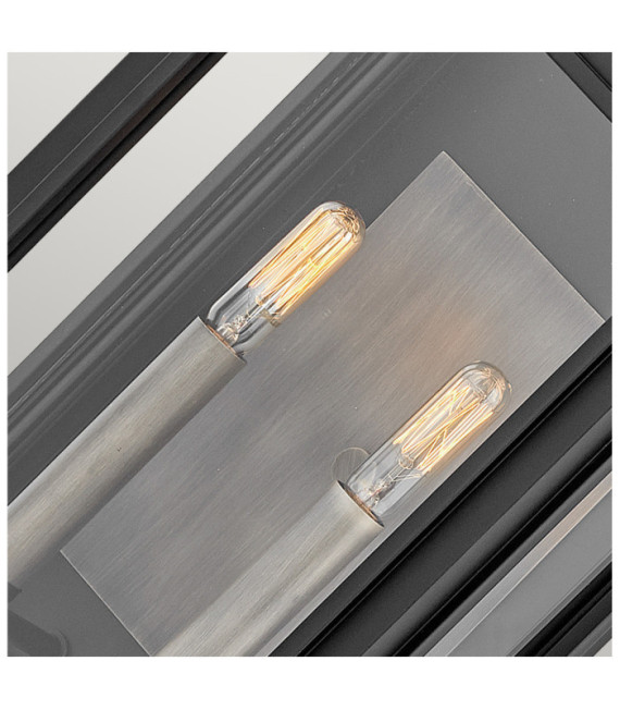 Hinkley aplique exterior Vidrio transparente, Aluminio negro