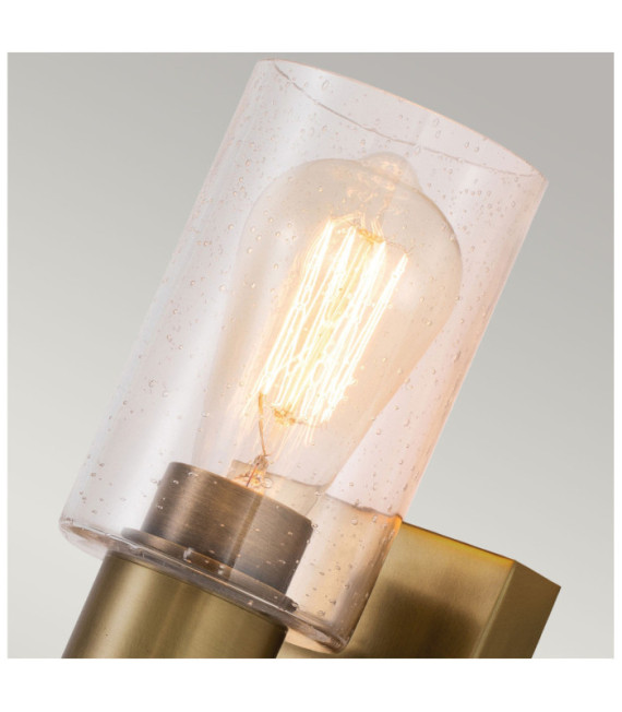 Kichler wall light Steel, transparent grained glass Natural brass