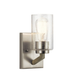 Kichler wall light Steel, transparent grained glass Aged antique gray