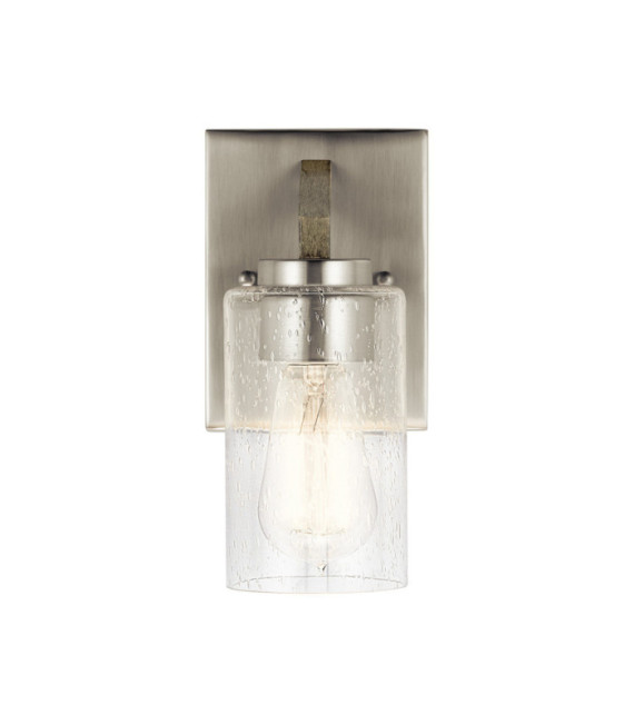 Kichler wall light Steel, transparent grained glass Aged antique gray