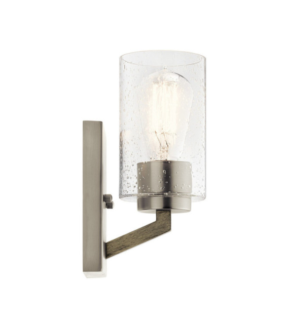 Kichler wall light Steel, transparent grained glass Aged antique gray