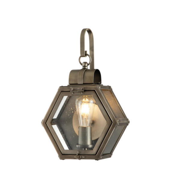 Quoizel exterior wall light Aluminum, steel, brass, transparent grained glass Burnished bronze