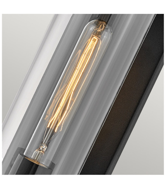 Hinkley exterior wall light Aluminum, brass, clear glass Textured black