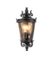 Baltimore exterior wall light Aluminum, amber tinted glass Patinated bronze