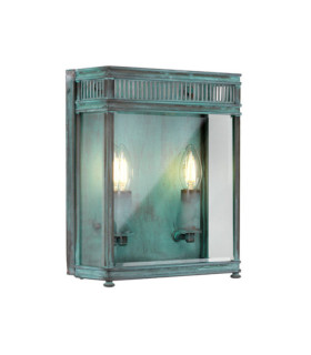 Applique murale extérieur Holborn Verre Transparent,Laiton Vert-de-gris